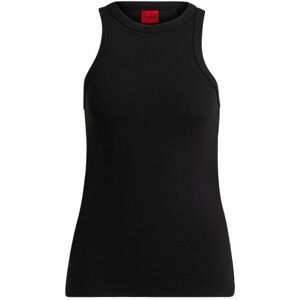 HUGO Ribbed cotton-blend tank top with logo print