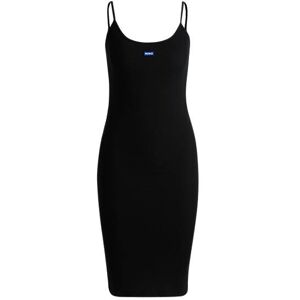 HUGO Sleeveless dress in ribbed cotton-blend jersey