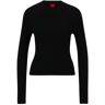 HUGO Rib-knit sweater with mock neckline and logo label