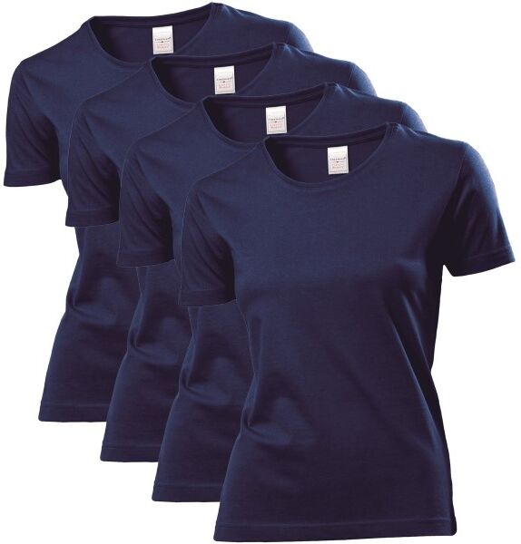 Stedman 4 pakkaus Classic Women T-shirt - Navy-2 * Kampanja *  - Size: ST2600 - Color: Merensininen