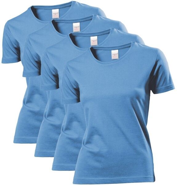 Stedman 4 pakkaus Classic Women T-shirt - Lightblue * Kampanja *  - Size: ST2600 - Color: vaalean sin.