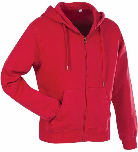 Stedman Active Hooded Sweatjacket For Men - Red  - Size: ST5610 - Color: punainen