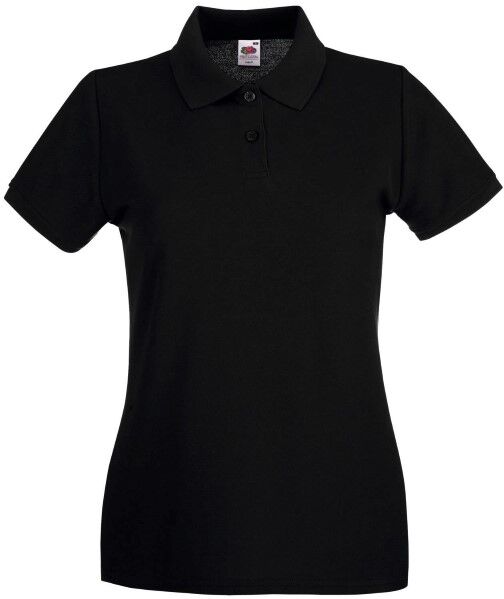 Fruit of the Loom Lady-Fit Premium Polo - Black  - Size: 63030 - Color: musta