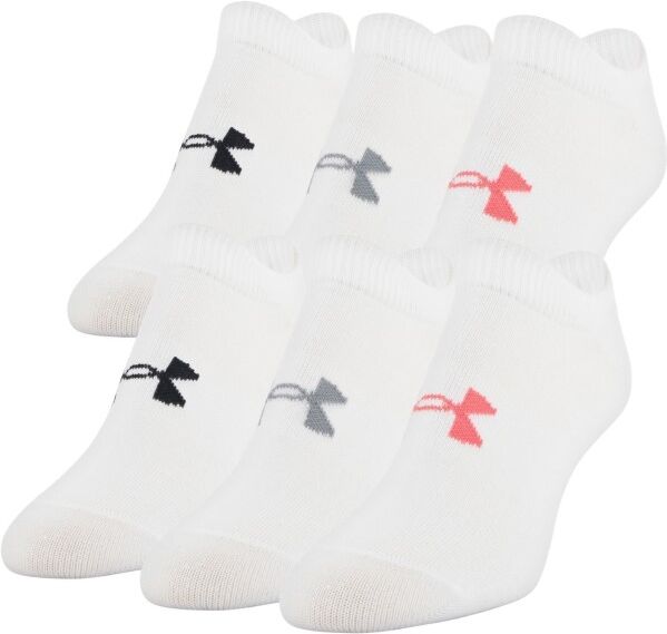 Under Armour 6 pakkaus Essential No Show Socks - White  - Size: 1332981-100 - Color: valkoinen