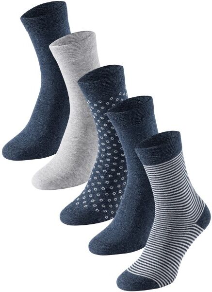 Schiesser 5 pakkaus Women Socks - Navy pattern  - Size: 173206 - Color: Merensininen kuviollinen