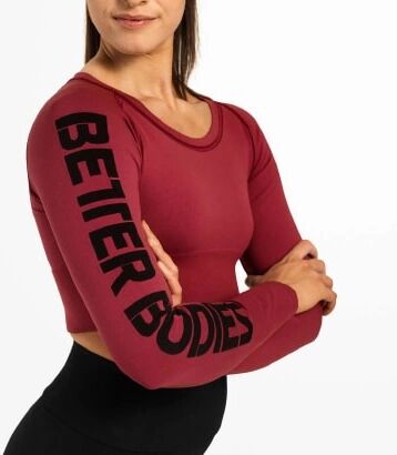 Better Bodies Bowery Cropped Ls Sangria Red, L