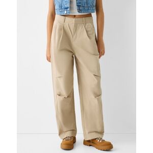 Bershka Pantalon Baggy Balloon Femme 32 Camel - Publicité