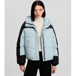 Bershka Blouson Capuche Color Block Nylon Mélangé Femme Xs Bleu Clair - Publicité