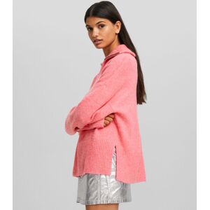 Bershka Pull Col Roulé Fermeture Éclair Femme Xl Rose - Publicité