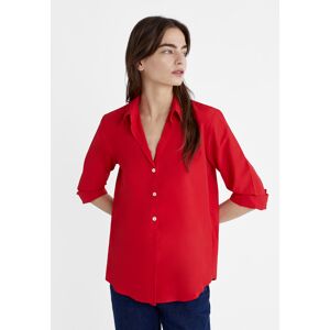 Stradivarius Chemise popeline basique  Rouge XL