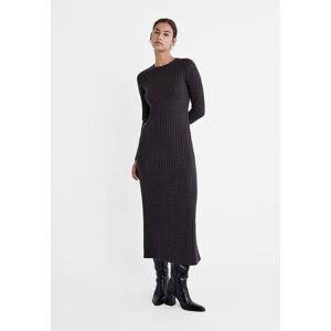 Stradivarius Robe longue à bord-côte  Gris marengo M