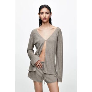 Pull&Bear Blouse Maille Coupée Brun vigoré XS female - Publicité