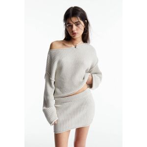 Pull&Bear Minijupe En Maille Côtelée Gris clair L female - Publicité