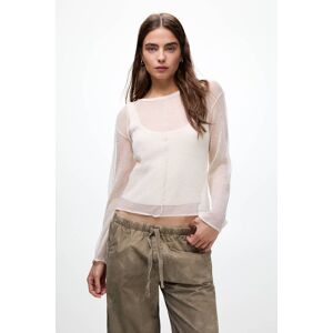 Pull&Bear Pull Transparent Nervure Écru XS female - Publicité