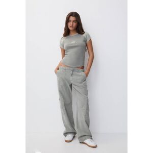 Pull&Bear Pantalon Cargo En Velours Côtelé Kaki 32 female - Publicité