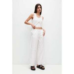 Pull&Bear Pantalon Fluide Popeline Cordons Blanc XL female - Publicité