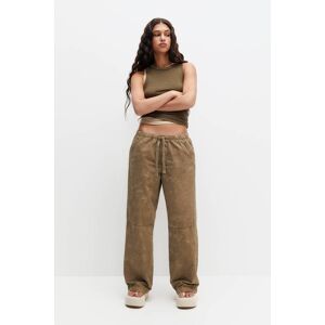 Pull&Bear Pantalon Fluide Popeline Cordons Kaki S female - Publicité