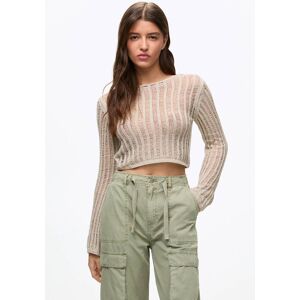 Pull&Bear Pull En Maille Lâche Kaki clair S female - Publicité