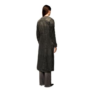 Diesel - Manteau en denim de coton et chanvre - Vestes en denim - Femme - Noir S - Publicité