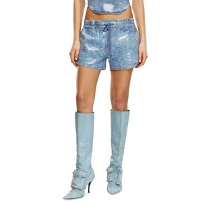 Diesel - Short de survêtement en denim orné de sequins - Shorts - Femme - Bleu XL - Publicité