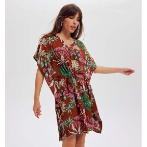 Promod Robe caftan courte imprimée Imprimé marron XS