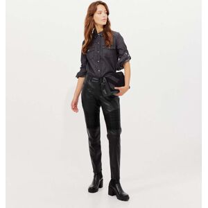 Promod Pantalon biker en simili Femme Noir 34