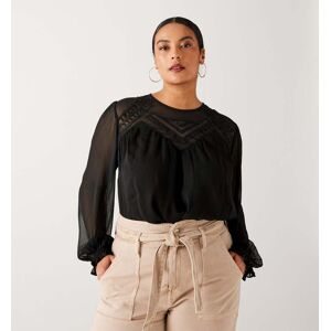 Promod Blouse brodée de perles Femme Noir 36