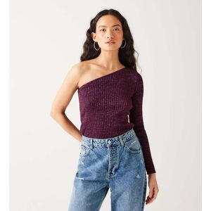 Promod Pull one shoulder irisé Femme Violet XXL - Publicité