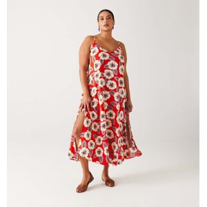 Promod Robe longue imprimée Femme Imprimé rouge 34 - Publicité