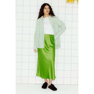 Promod Jupe evasee en satin Femme Vert XL