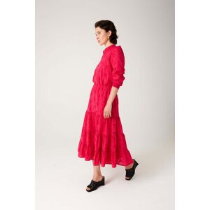 Promod Jupe midi en broderie anglaise Rouge XXL