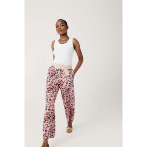 Promod Pantalon leger a fleurs Femme Imprime ecru 42