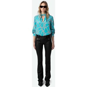 Blouse Tuile Soie Aqua - Taille L - Femme