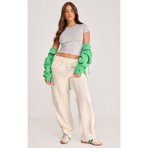 PrettyLittleThing Jogging cargo droit blanc cassé à taille élastique et poches, Blanc Cassé - Publicité