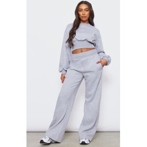 PrettyLittleThing Tall Jogging flare gris chiné à taille haute, Gris Chiné - Publicité