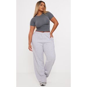 PrettyLittleThing Shape Jogging gris chiné à taille élastique en V, Gris Chiné - Publicité