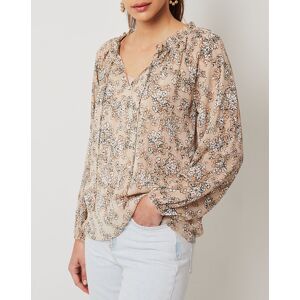 Suncoo - Blouse Logan lurex imprimée beige Beige - Publicité