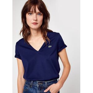T-Shirt MC Col V Lacoste F par Lacoste Bleu 42 Accessoires - Publicité