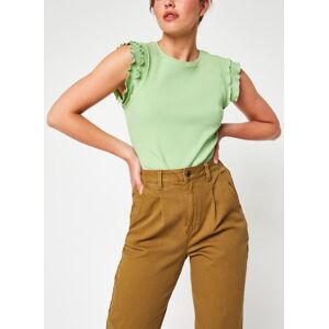 Frill Ribbed Jersey Top N par NA-KD Vert XL Accessoires