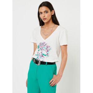 Tee-Shirt Col V BW10615 par IKKS Women Blanc M Accessoires - Publicité