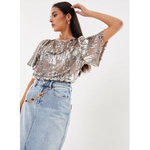 Viamaya Ss Sequin Top/Dc par Vila Argent 38 Accessoires - Publicité