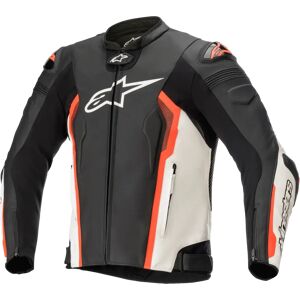 Alpinestars Missile V2 Leather Veste Black/white/red Fluo, Taille: 50 - Publicité