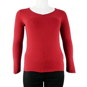 T-shirt bordeaux femme - manches longues - col en V - Esmara - XL  Rouge 46 - Publicité