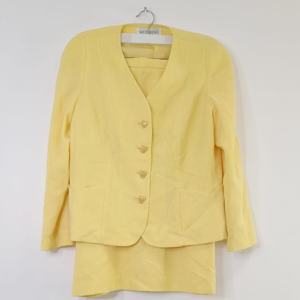 Ensemble veste tailleur jupe longue - Weinberg Paris - femme -T46  Jaune 46 - Publicité