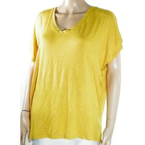 T-Shirt Femme Jaune MANGO - T.M Jaune M - Publicité