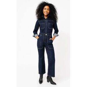 Combinaison pantalon en jean à manches longues femme - 44 - denim - GEMO denim - Publicité