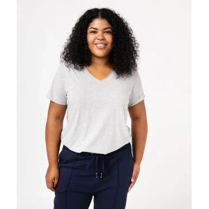 Tee-shirt manches courte à col V femme grande taille - 50/52 - gris - GEMO gris - Publicité