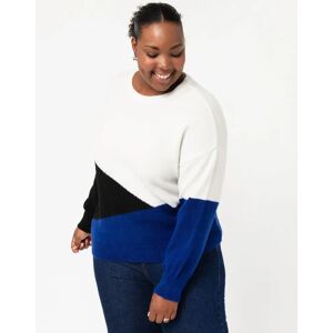 Pull à col rond à motifs graphiques femme grande taille - 54/56 - bleu - GEMO bleu - Publicité