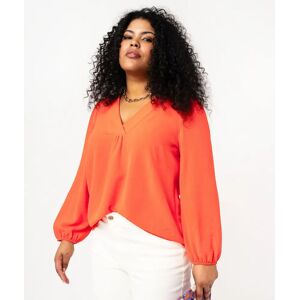 Blouse à manches longues femme grande taille - 50 - orange - GEMO orange - Publicité