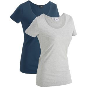 bonprix Lot de 2 T-shirts de sport longs en coton bleu 58/60/34/36/38/40/42/44/46/48/50/52/54/56 - Publicité